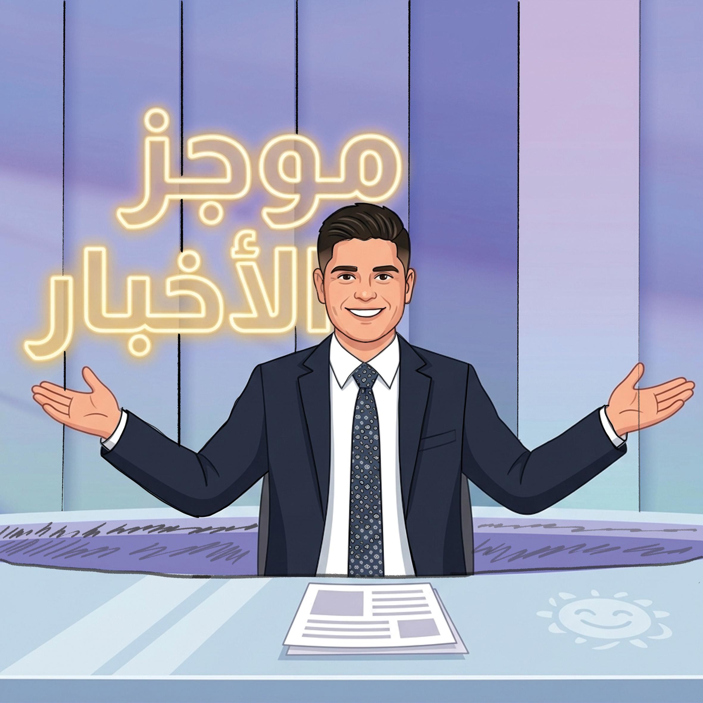 مذيع الأخبار راشد ربابعة يقرأ الأخبار بلغة برايل أمام الكاميرا